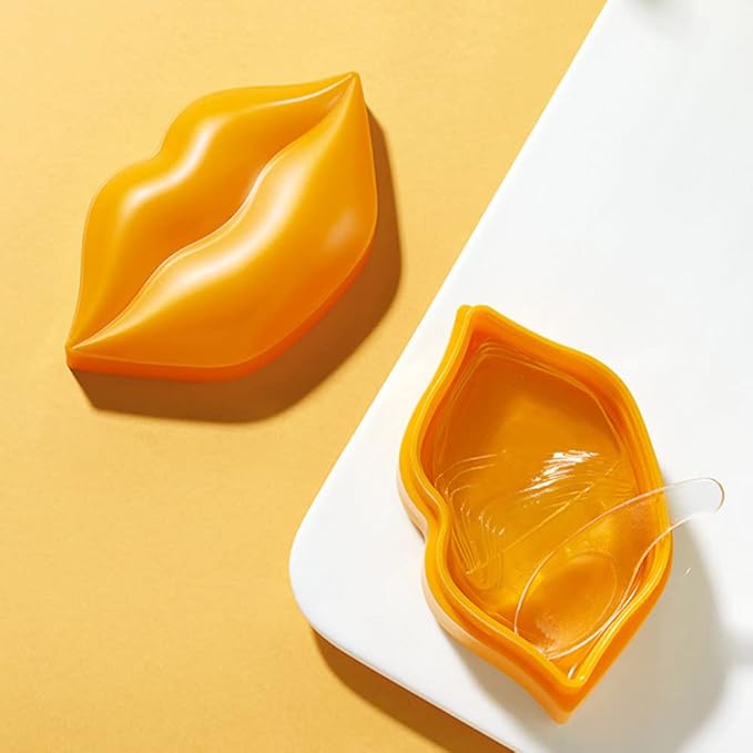 20Pcs Moisturizing Lip Mask, Restores Moisture Lip Care Mask for Dry Lips and Lip Lines Lips Overnight Lip Care, Gel Treatment Lip Masks Plumping Lips Mask (Yellow)-BrightBean Baby