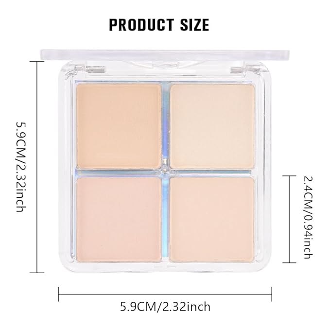 4 Colors Light Beige Nude Pink Ivory Eye Shadow Powder Palette Makeup, Neutral Matte Shimmer Cream Quad Eyeshadow Palette for Women Highly Pigmented Waterproof, paleta de sombras de ojos, Vegan-BrightBean Baby