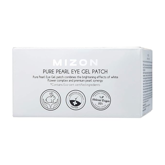 MIZON Pure Pearl Eye Gel Patch with Pearl, Diamond Powder, and Niacinamide for Radiance, Firming, and Nourishment – 60pcs – Improves Dark Circles and Luminosity-BrightBean Baby