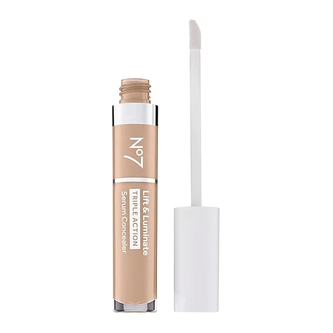 No7 Lift & Luminate Triple Action Serum Concealer - Fair - Anti Aging Liquid Concealer Makeup for Blemishes & Dark Circles - Medium to Full Coverage Concealer for Face (8ml)-BrightBean Baby