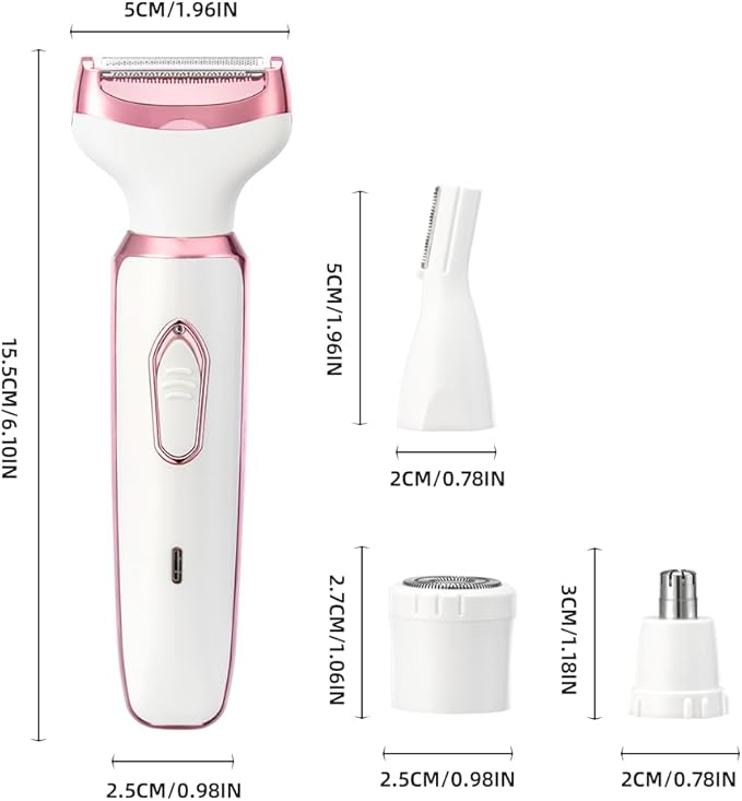 RUIM Electric Razor for Women, 4-in-1 Bikini Trimmer, Waterproof Electric Shaver for Women, Rechargeable Painless Pubic Hair Trimmer-BrightBean Baby