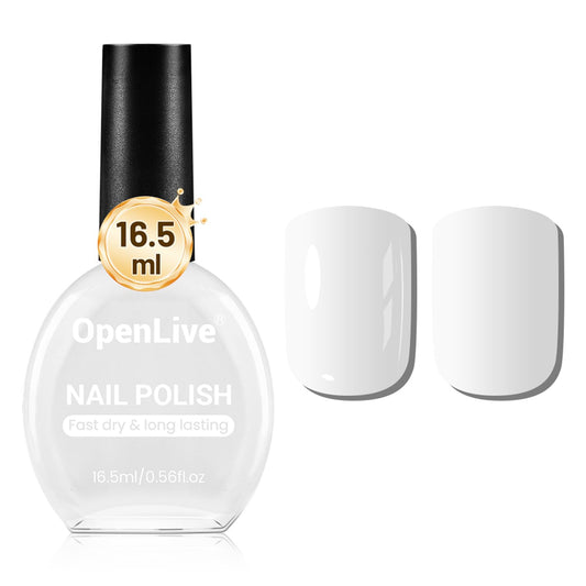 16.5ml White Nail Polish Large Volume Quick Drying Nail Polish, Fast Drying and Long Lasting Color Nail Art DIY Home Manicure Gift for Women-BrightBean Baby