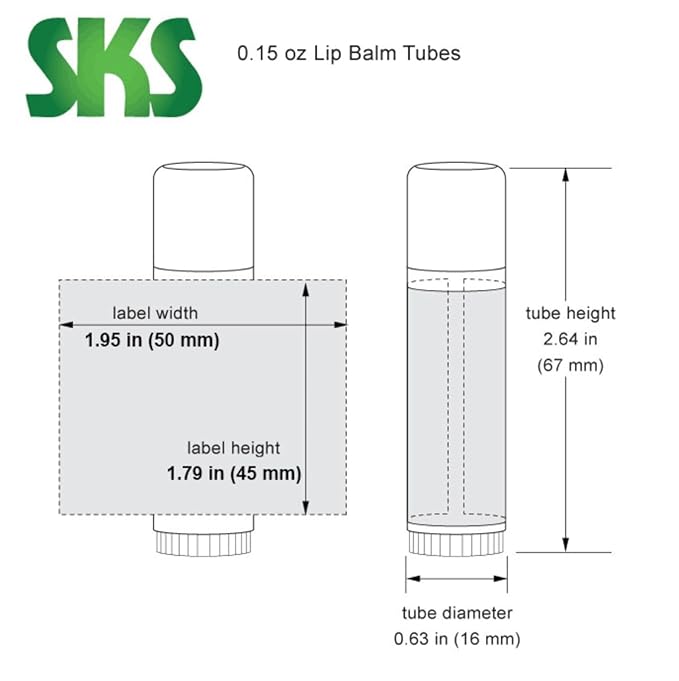 144 Natural Plastic Empty Lip Balm Tubes with Natural Friction Fit Caps by SKS Bottle & Packaging, 0.15 oz tubes - Bulk Lip Balm Containers for DIY Lip Care, Lip Balm Making, and Lip Balm Crafting-BrightBean Baby