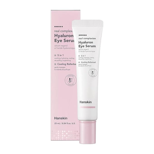 Hanskin Real Complexion Hyaluron Eye Serum, 360° Eye Massage Applicator, De-Puff Moisturize Hydrate [25ml]-BrightBean Baby
