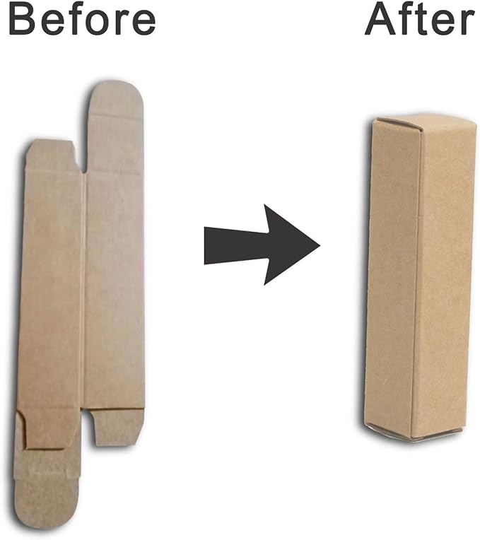 50 Pcs Lip Balm Containers Packaging Boxes, 2.67x0.7x0.7 Inch Wrapping Box for 0.15Oz Lipbalm Round Tubes, 5.5ml DIY Lipsticks Kraft Paper Package Boxes-BrightBean Baby