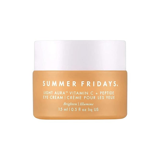 Summer Fridays Light Aura Vitamin C + Peptide Eye Cream - Brightening Eye Cream with an Illuminating and Hydrating Formula (0.5 Fl Oz)-BrightBean Baby