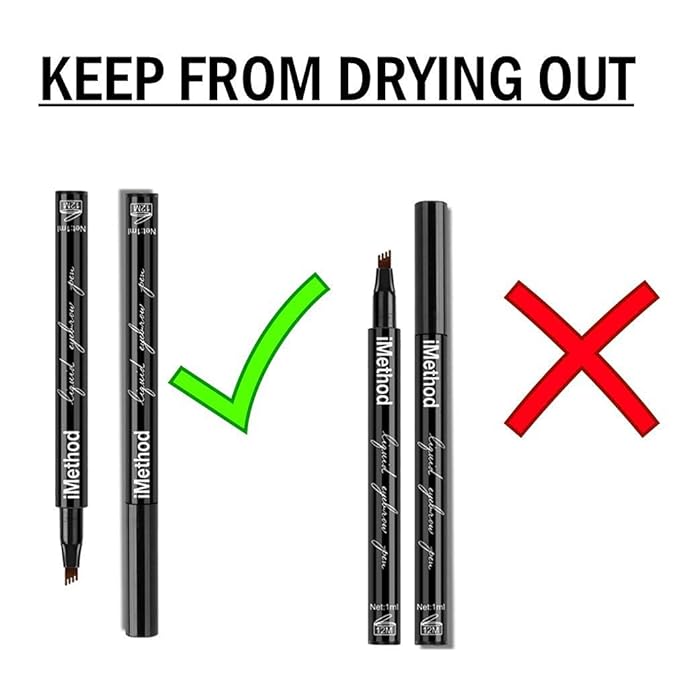 iMethod Eyebrow Pen - iMethod Eyebrow Pencil with a Micro-Fork Tip Applicator Creates Natural Looking Brows Effortlessly and Stays on All Day, Dark Grey-BrightBean Baby