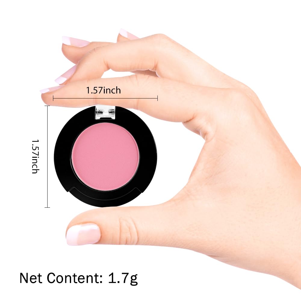 Monochrome Pressed Eyeshadow, Matte Pink Waterproof Neutral Powde Mini Eyeshadow, sombras para ojos, Talc, Paraben & Cruelty Free (C09#Matte Pink)-BrightBean Baby