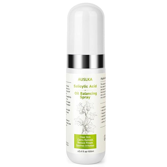 AUSLKA Salicylic Acid Oil Balancing Spray with 2% Salicylic Acid Regulates Skin Balance for Pimple and Oily Skin, Fruit Acid Spray for Face & Body (3.4 Fl Oz)-BrightBean Baby