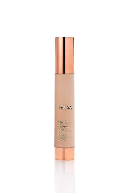 YENSA Super Silk Foundation - Full Coverage, Age-defying complex of Vitamin C, E, Ferulic, and Bakuchiol Oil (Tan 1) 1.0 fl oz-BrightBean Baby