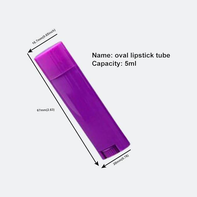 5ml 50Pcs Empty Oval Deodorant Lip balm Tubes Containers Twist-up Refillable Containers for Lipstick,Chapstick,Homemade Lip balm,DIY Deodorants(Purple)-BrightBean Baby