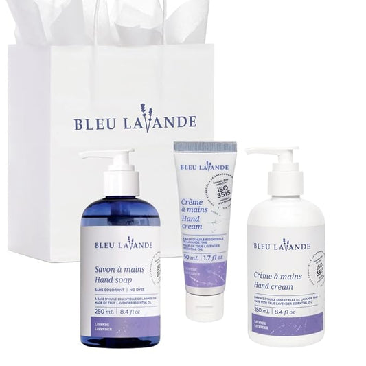 Bleu Lavande - Soothing Hand Care Aromatherapy Set – Lavender Hand Soap & Lavender Hand Creams – Infused with Premium and 100% Pure Lavender Essential Oil - Natural & Vegan Lavender Products-BrightBean Baby