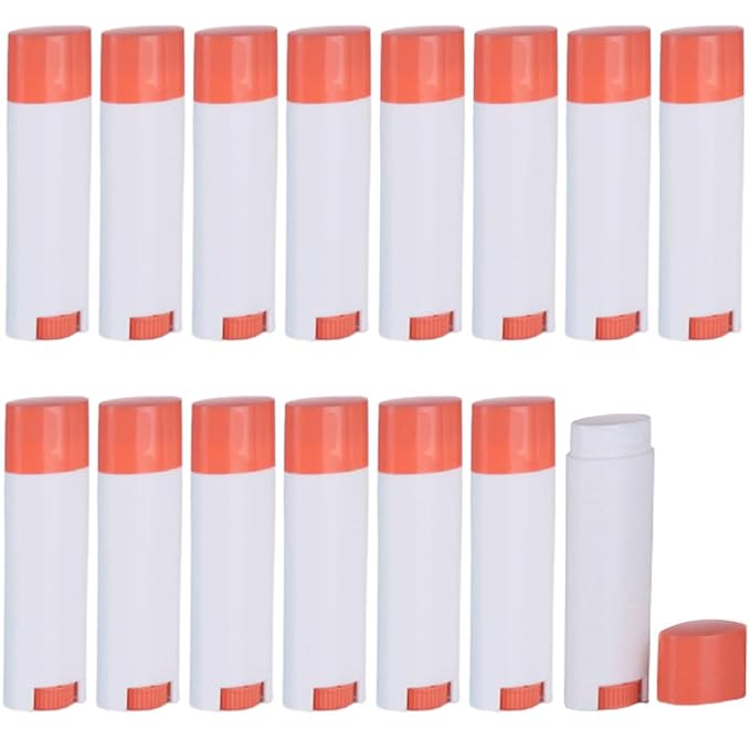 5ml 50Pcs Empty Oval Deodorant Lip balm Tubes Containers Twist-up Refillable Containers for Lipstick,Chapstick,Homemade Lip balm,DIY Deodorants(Pink White)-BrightBean Baby