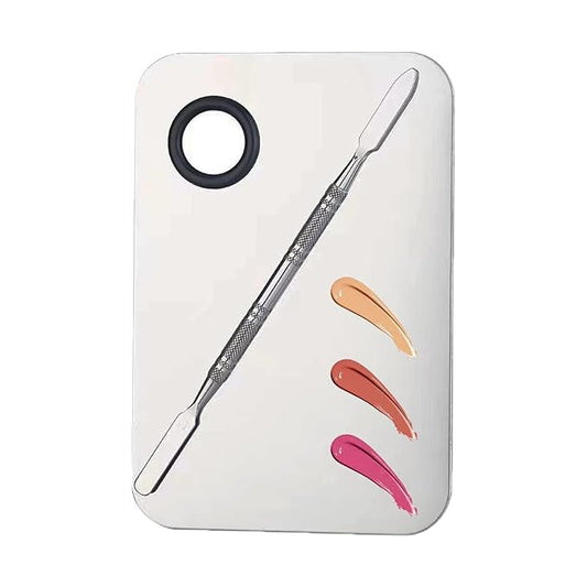 2 in 1 Makeup Mixing Palette Set with Spatula - Stainless Steel Foundation Accessories and Mixing Tools for Cosmetic, Nail Art, Lipstick-BrightBean Baby