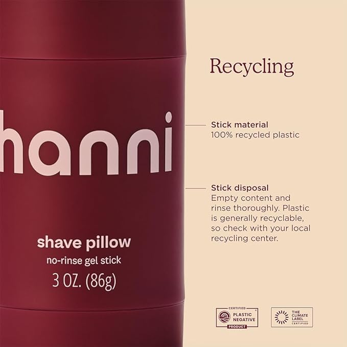 HANNI Shave Pillow, Shaving Gel for Women and Men, Hair Removal Products for Pubic, Body Hair or Legs, In-Shower/Waterless Razor, Travel Friendly Skin Care Moisturizer, Women's Grooming, 3 oz-BrightBean Baby