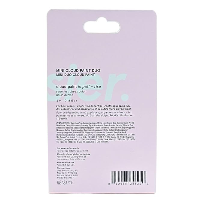 Glossier Mini Cloud Paint Gel Cream Blush Duo:: Rise (Warm Terracotta) and Puff (Light, Cool Pink)-BrightBean Baby