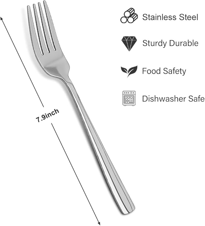 Dinner Forks Set-12 Piece 18/10 Stainless Steel Dinner Forks, 7.5 Inches Table Forks,Salad Forks Silverware,Metal Forks for Home Kitchen Restaurant Hotel,Mirror Finish & Dishwasher Safe