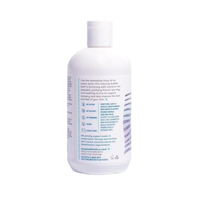 Seaweed Bath Co. Bubbling Muscle Soak, Tea Tree Lavender Scent, 12 Ounce, Sustainably Harvested Seaweed, French Sea Clay, Arnica-BrightBean Baby