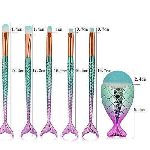 Funfunman Makeup Brushes 11PCS Make Up Foundation Eyebrow Eyeliner Blush Cosmetic Concealer Brushes(Mermaid Colorful)-BrightBean Baby