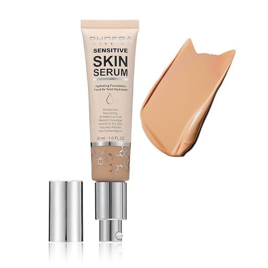 PHOERA Essence Foundation, Hypoallergenic Full Coverage Foundation Serum, Hydrating Light, Matte Oil Control.(N03 Buff Beige, norm)-BrightBean Baby