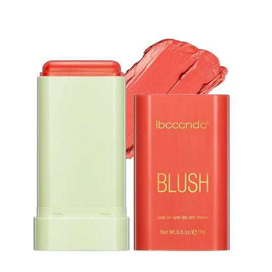 Multi-Use Makeup Blush Stick, Cream Blush Stick, Tinted Solid Moisturizer Stick for Cheek & Eyes & Lips, Waterproof Natural Nude Makeup, Suitable for All Skin (3#Coral Orange)-BrightBean Baby
