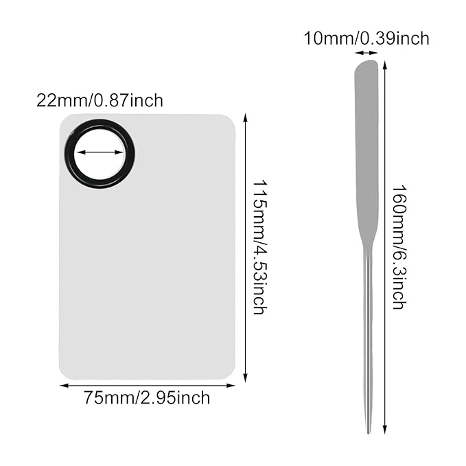 Honbay 1PCS Stainless Steel Makeup Spatula and 1PCS Makeup Mixing Palette with PU Leather Cover for Cosmetic Foundation Pigment Blending-BrightBean Baby