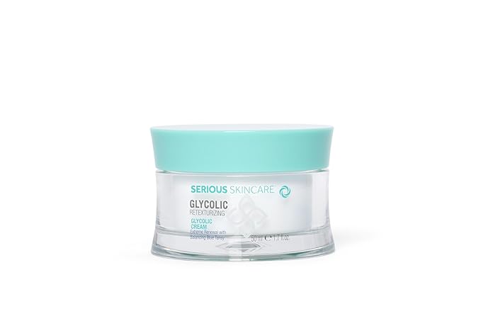 Serious Skincare Glycolic Skin Renewal Set - Retexturizing Serum - Facial Moisture Cream - Face Wash Cleanser - Balancing Blue Tansy Extract - Improve Appearance of Lines, Wrinkles and Enlarged Pores-BrightBean Baby