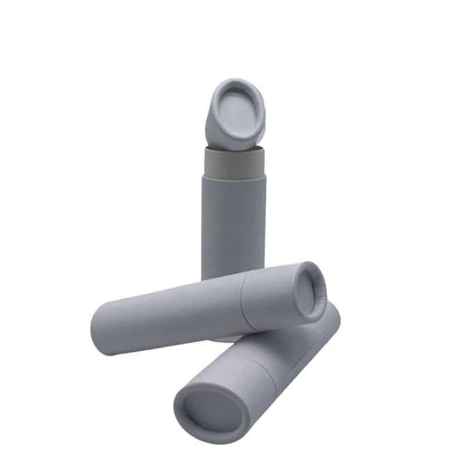 GreenWay 0.5oz / 15g Kraft Paperboard Lip Balm Tubes with Lids - 12 Pack Lip Gloss Tubes Refillable DIY Cosmetic Containers – Oval Shaped Lip Balm Containers Empty Holder Tubes - White-BrightBean Baby