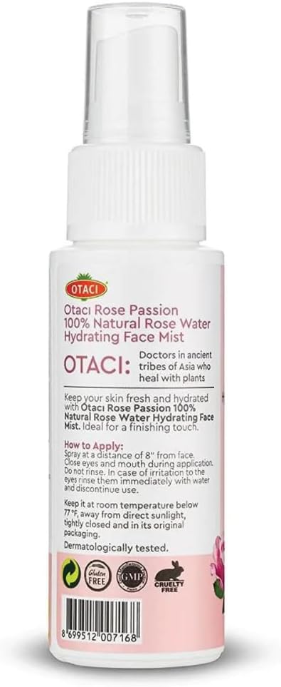 OTACI Rose Passion Face Mist Spray – 100% Natural Rose Water Hydrating Mist for Glowing, Refreshed Skin – Travel Size 50ml – Vegan, Alcohol-Free, for All Skin Types-BrightBean Baby