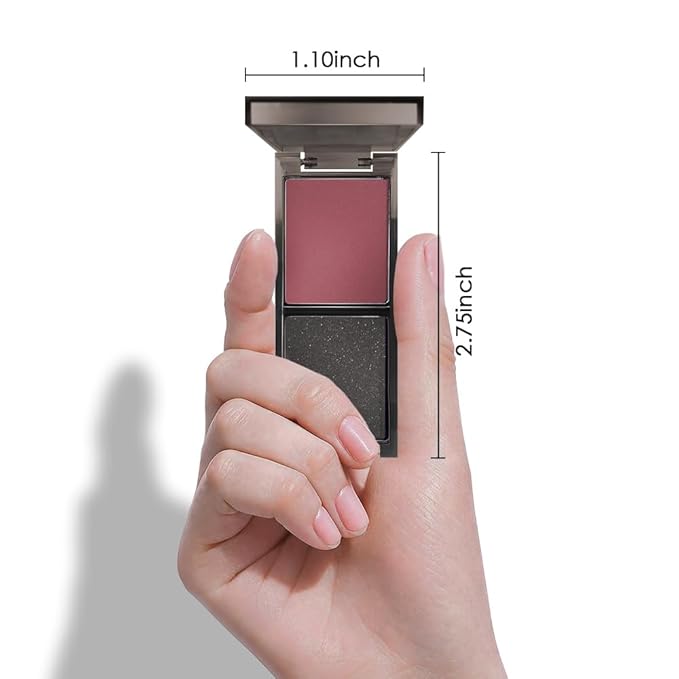Wine Red Black Two Color Matte Shimmer Eyeshadow,Bright High Pigment Eye Shadow Powder,Professional Long-Lasting Waterproof Makeup Palette,Blendable,Easy-To-Apply and Compact for Travel-BrightBean Baby