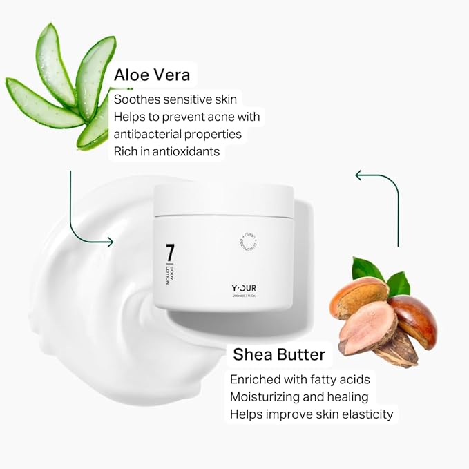 Y’OUR Moisturizing Body Lotion: Daily Hydrating Moisturizer for Dry, Cracked Skin; Vegan, Natural & Organic Skincare with Shea Butter, Aloe Vera, Jojoba Oil & Vitamin E. Made in USA for Women & Men-BrightBean Baby