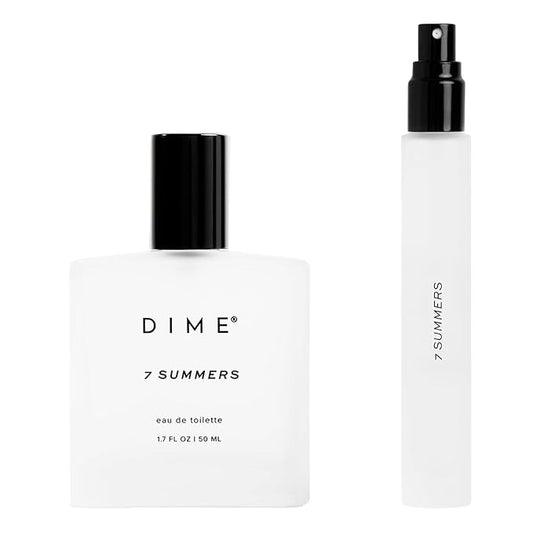 Dime Beauty 7 Summers Perfume Set ($87 Value) - Includes 50 ml + Travel Size 10 ml, Sweet Floral Scent, Clean Fragrance Eau de Toilette for Women, Hypoallergenic-BrightBean Baby