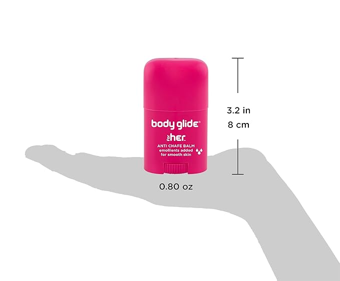 Body Glide For Her Anti Chafe Balm | Chafing stick with added emollients | Great for dry, sensitive skin and/or sensitive areas | Use on chest, bra, butt, groin, arm, and thigh chafing | 0.8oz-BrightBean Baby