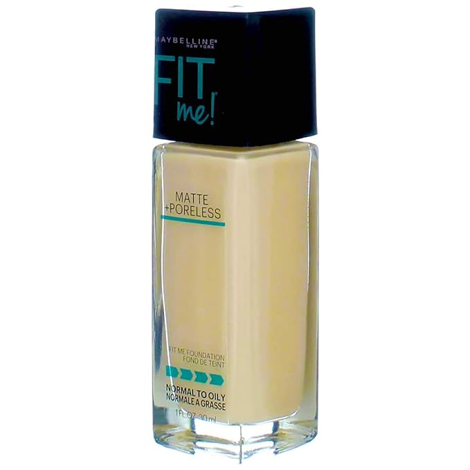 Maybelline New York Fit Me! Matte + Poreless Foundation, Porcelain [110] 1 oz (Pack of 3)-BrightBean Baby
