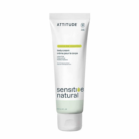 ATTITUDE Body Cream for Sensitive Skin with Oat, EWG Verified, Dermatologically Tested, Vegan, Avocado Oil, 8 Fl Oz-BrightBean Baby