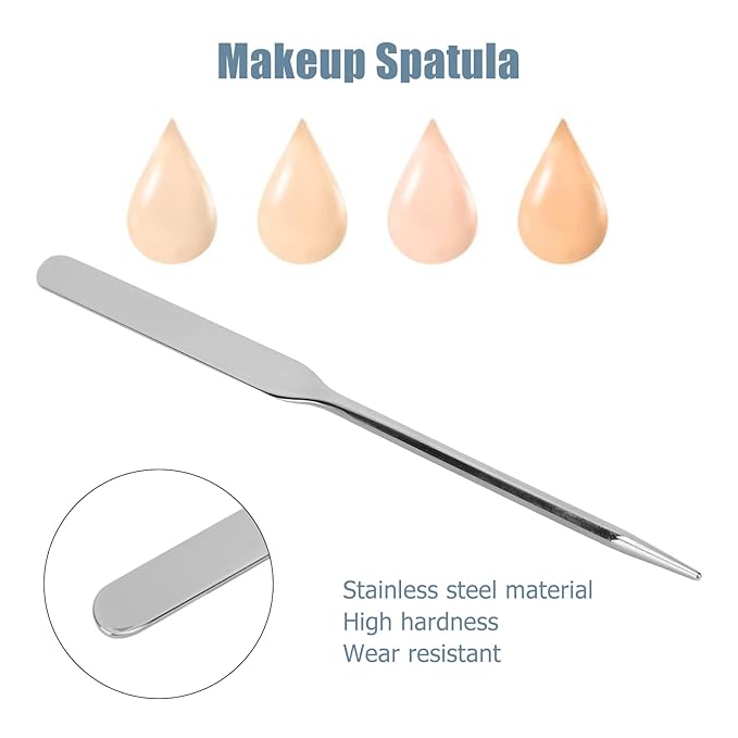 Stainless Steel Makeup Spatula, Liquid Foundation Spatula Stainless Steel Ergonomic Nail Art Stirring Tool Makeup Artist Makeup Tool-BrightBean Baby