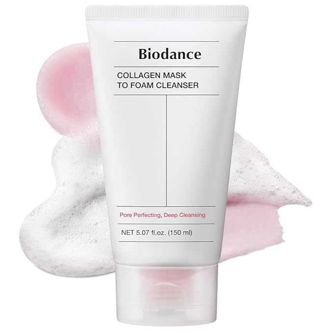 BIODANCE Collagen Mask To Foam Cleanser, Face Wash for Women, 2-in-1 Pore Mask and Hydrating Foaming Facial Cleanser for Sensitive Skin, Oily Skin, 5.07 fl. oz. (150 ml)-BrightBean Baby
