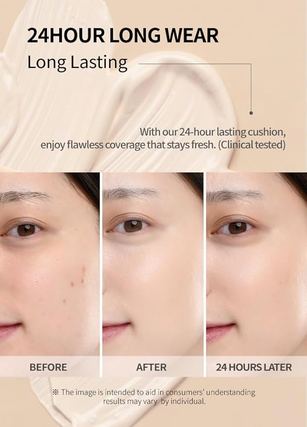 Mesh tight up cushion foundation 01, light beige, Korean compact foundation, natural coverage, glow, sweat proof makeup, long lasting, all skin type-BrightBean Baby