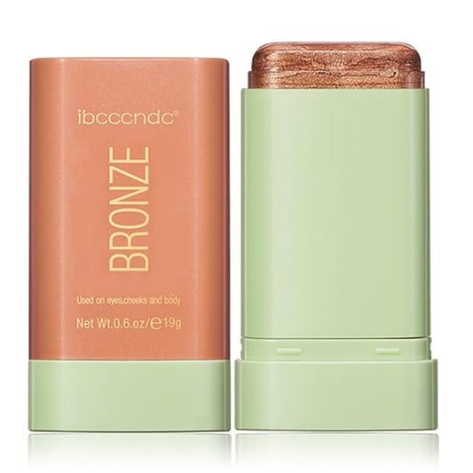 Multi-Use Makeup Blush Stick, Cream Blush Stick, Tinted Solid Moisturizer Stick for Cheek & Eyes & Lips, Waterproof Natural Nude Makeup, Suitable for All Skin (3#Rich Glow)-BrightBean Baby
