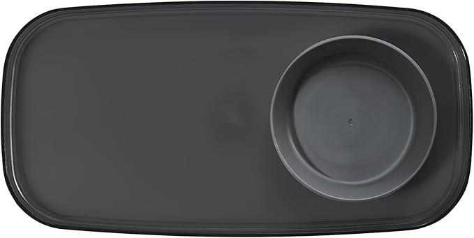 madesmart dipware Small Serving Plate, Collapsible & Removable Dip Bowl for Salsa, Queso, Salad, Olives, Premium Dishwasher & Microwave Safe, Multipurpose Plate & Bowl, Carbon