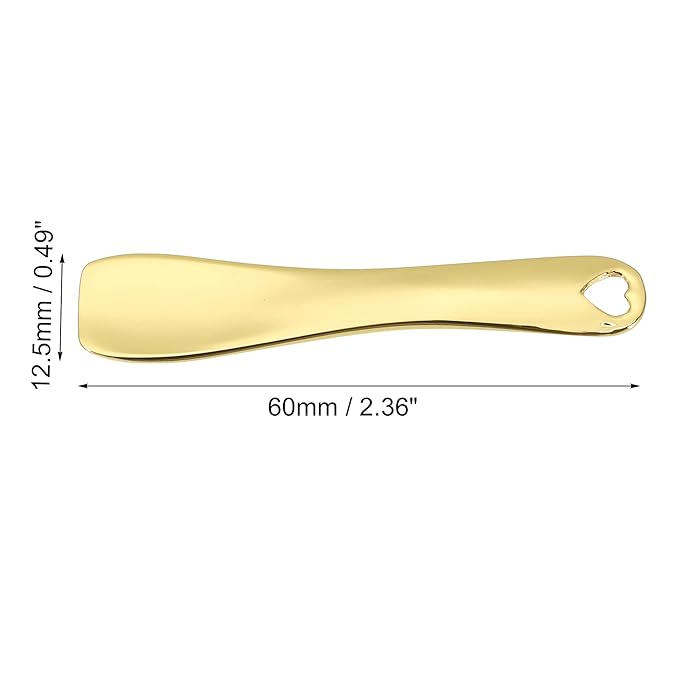 VOCOSTE 3 Pcs Makeup Spatula Mini Spoon, Eye Cream Massage Sticks Beauty Scoop, for Facial Cosmetic Face Cream, Zinc Alloy Heart Shape 2.36"x0.49", Gold Tone-BrightBean Baby
