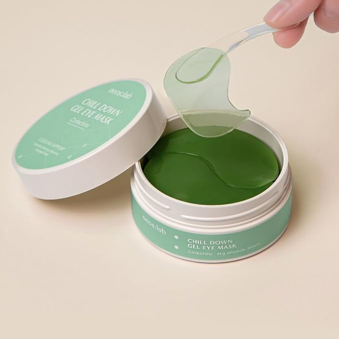 Chill Down Gel Eye Mask 60ea (30pairs) - Cooling Hydrogel Eye Patch with Catechins, Arnica Flower, Vitamins, Caffeine for Relieving Tired Eye Area, Brightening, Reducing Eye Bags, Puffy Eye-BrightBean Baby