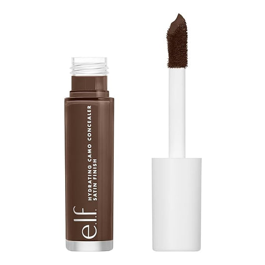 e.l.f. Hydrating Camo Concealer, Covers Blemishes & Under-Eye Circles, Full-Coverage & Delivers A Satin Finish, Vegan & Cruelty-Free, Rich Walnut-BrightBean Baby
