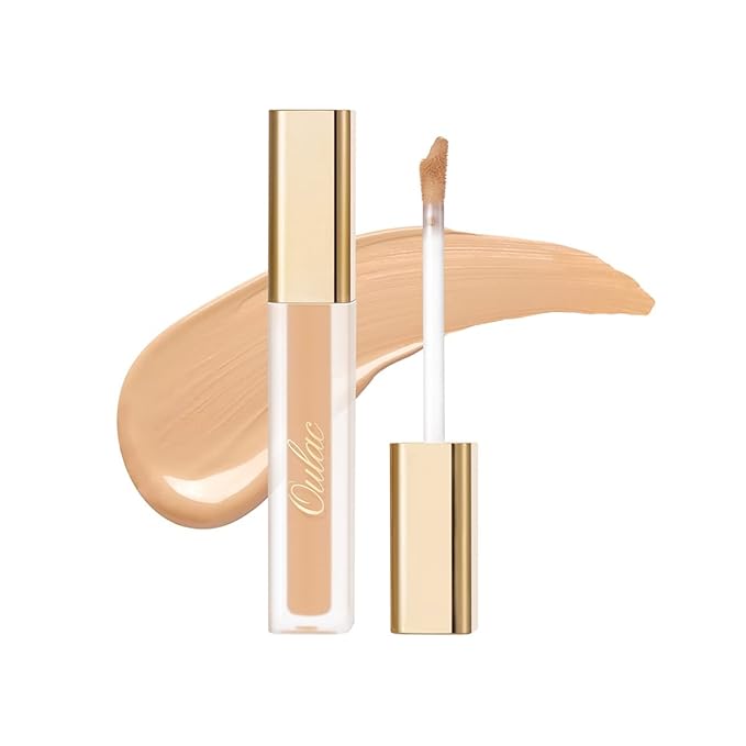 Oulac Concealer Full Coverage, Concealer Stick for Dark Circles, Hydrating Concealer Infused with Hyaluronic Acid, Lightweight, Long Lasting, Vegan Concealer 3.8ml, Shade: W6 Honey-BrightBean Baby