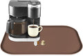 Silicone Coffee Maker Mat with Lip, 24'' x 16'' Heavy Duty Coffee Maker Mat for Countertops, Coffee Tray Fit Under Coffee Machine Appliance Automatic Machines Espresso Accessory, Brown