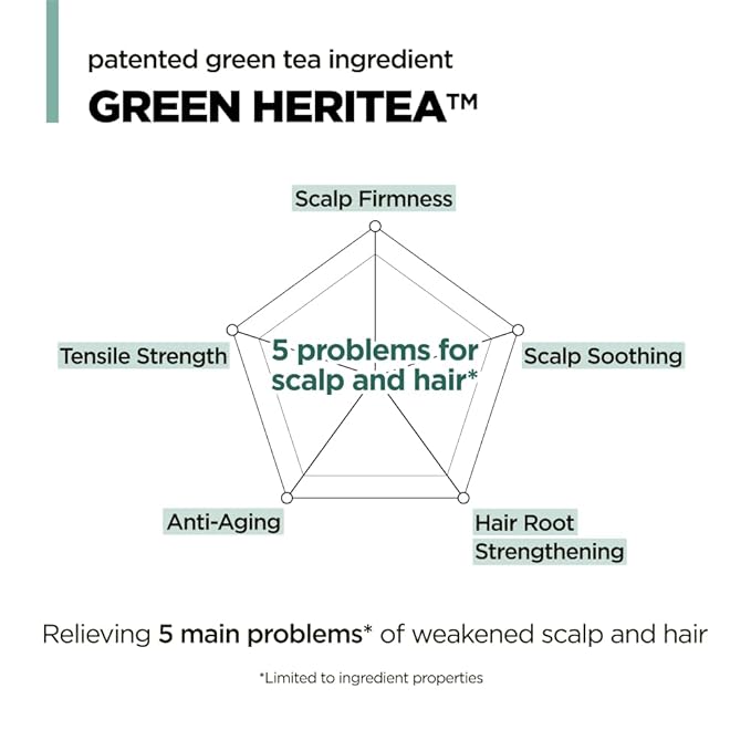 AMOS PROFESSIONAL The Green Tea Shampoo Refresh for Thinning Hair, Korean Shampoo for Oily Scalp l Deep Cleans, Strengthening Hair, All Hair Types, 16.9 fl.oz-BrightBean Baby