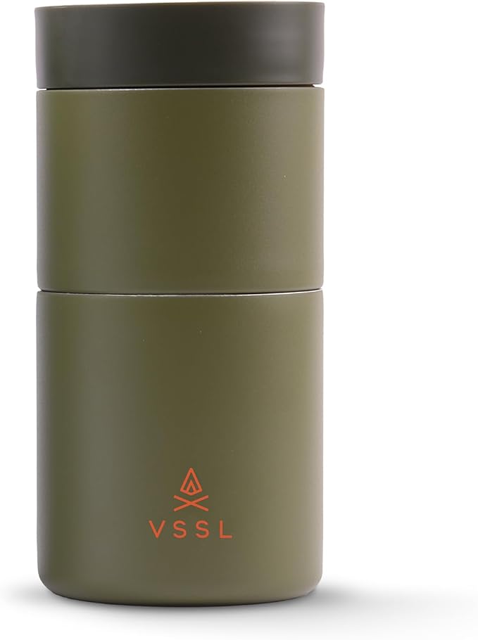 VSSL - Nest Pour Over Coffee Set | Coffee Maker for Camping | All-In-One Travel Pour Over | Transportable Dripper, 10oz Stainless Steel Travel Mug | Compact Storage & Adventure Ready | Sahara