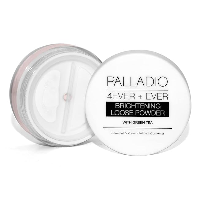 Palladio 4 Ever+Ever Mattifying Loose Setting Powder, Brighten Dark Circles, Lightens, and Creates a Look Of Luminosity, Soft, Radiant Finish All Day Wear, (Brightening Powder)-BrightBean Baby