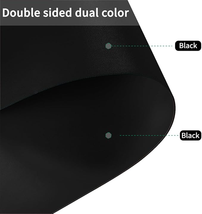 Leather Dresser Cover,1.8mm Thick,14x78 Inch,Dresser Protector Top,Dresser Top Protector,Dresser Cover Top,Dresser Top Cover,Dresser Cover Top for Bedroom.(Black+Black,14x78)