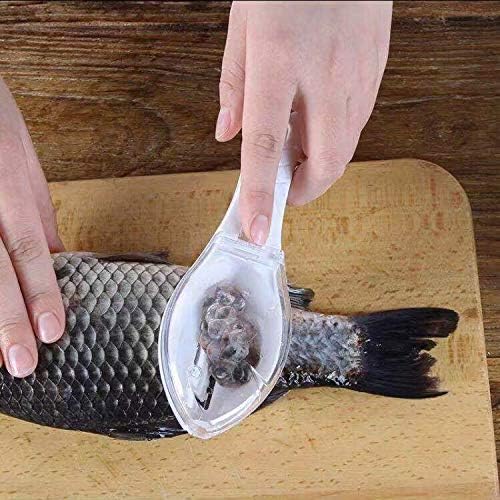 Fast Remove Fish Skin Brush Plastic Fish Scales Graters Scraper Easy Kitchen Cleaning Tool (Green)